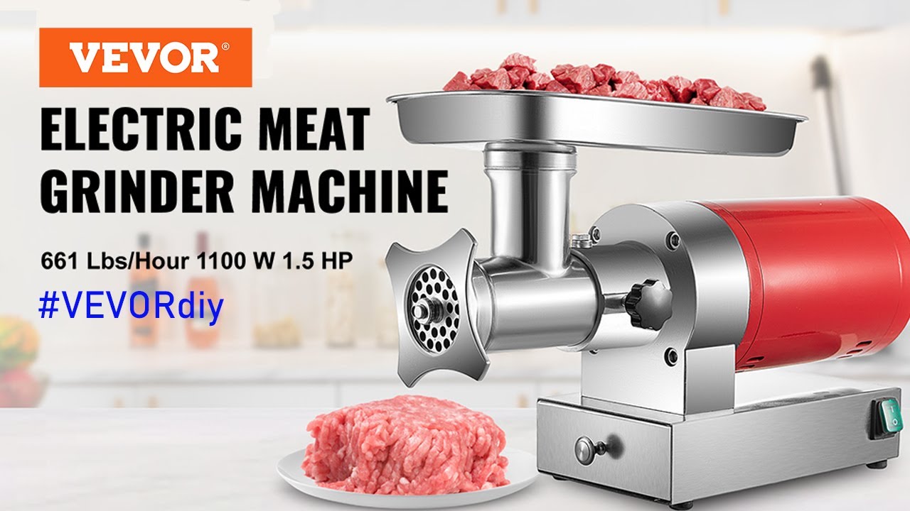 VEVOR 1100-Watt Red Electric Meat Grinder 661 lbs./Hour Meat