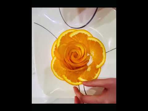 Make An Orange Flower Easy Food Art Decoration Shorts Food Decoration Orange Flowers Art
