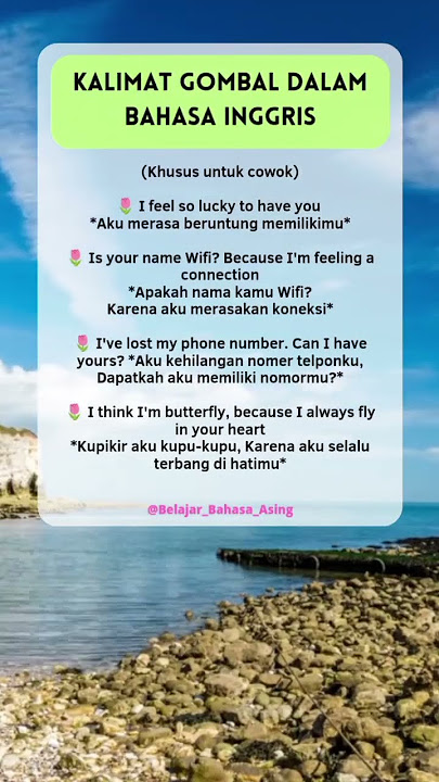 Kalimat Gombal Dalam Bahasa Inggris #shorts #bahasainggris #belajarbahasainggris