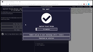 Applied Visual Design (16/52) | Set the font-size of Paragraph Text | freeCodeCamp