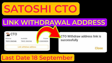 Satoshi CTO Link Withdrawal Address | CTO Mining Airdrop Withdraw Process | Last Date 18 September