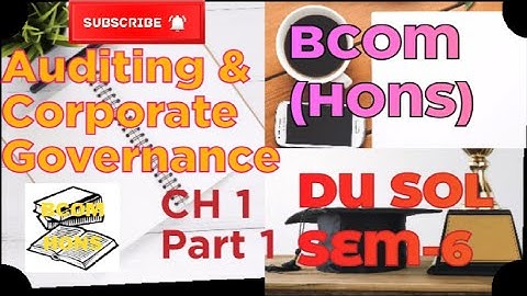 Auditing & Corporate Governance #Features & Objectives of Auditing# CH-1 #Sem-6 BCOM(HONS) #SOL DU #