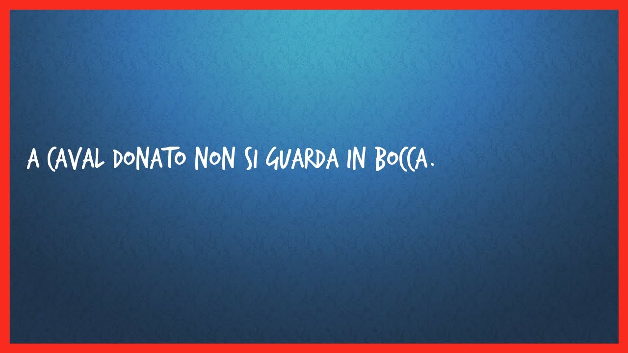 A caval donato non si guarda in bocca. YouTube A caval donato non si guarda in bocca. YouTube