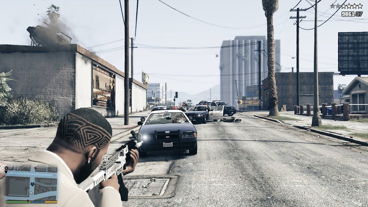 GTA V Ballas Gang Attack + 10 Star Escape(RDE 4.0)