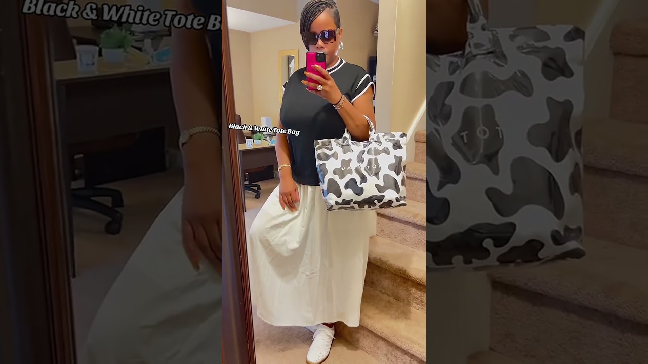 Love this Black & White Tote Bag! Comes in multiple colors 