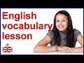 English vocabulary lesson | English words