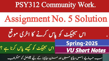 PSY312 Assignment 5 Solution || psy 312 community work assignment 5 || How to pass psy312