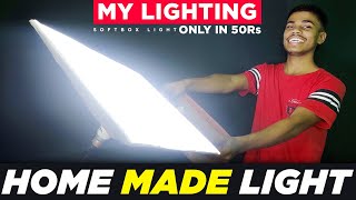 How To Make Softbox Light At Home | DIY Softbox Light With Stand for Youtube Videos (Best Light)