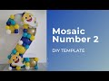 Mosaic Number 2 DIY // DIY Template // Baby shark theme