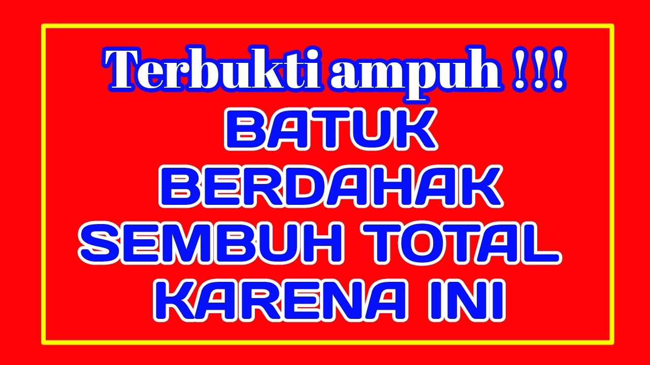 BATUK SEMBUH TOTAL BERKAT CARA INI || cara menyembuhkan batuk