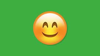 Green Screen Animated Smiling Face With Rosy cheeks imoji icon   Free Chroma key Effects