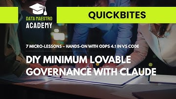 1/7 Build AI-Assisted Data Product Governance in VS Code | Claude + ODPS Setup Explained