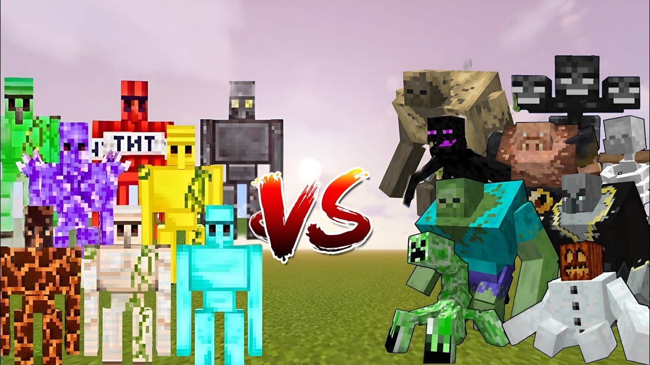 MINECRAFT:- all golem vs mutant mob | Minecraft mob battle - YouTube