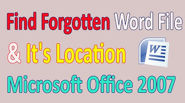 Find Forgotten Word File & It