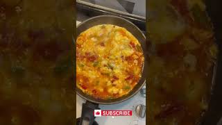 Classic Turkish Menemen (Scrambled Eggs with Tomatoes &amp; Peppers)  #youtubeshorts #food #turkishfood