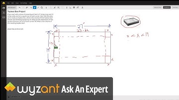 Find volume of box created by cutting squares from the corners of a posterboard/