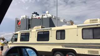 1983 Revcon motorhome loading on board in Jacksonville I