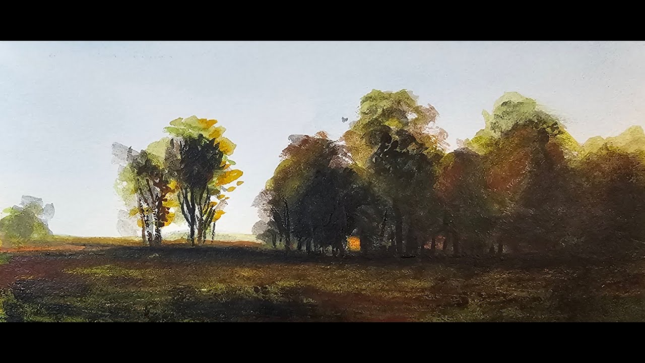 Painting evening landscapes in watercolor Tonalism and Luminism - YouTube