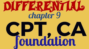 Differential for CPT, CA foundation. Maths by Pradeep soni.