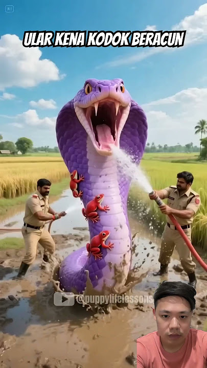 Snake bitten by poisonous frog⁉️