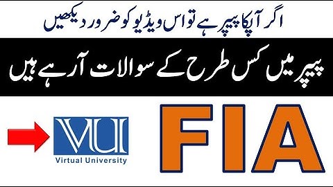 FIA Today Paper Questions with Answers || FIA Test Questions