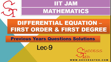 IIT-JAM QUESTION SOLUTION LEC-9 . || FIRST ORDER FIRST DEGREE DIFFERENTIAL EQUATION