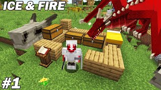 Début d’une nouvelle aventure Minecraft avec des dragons ! ICE&FIRE ep1