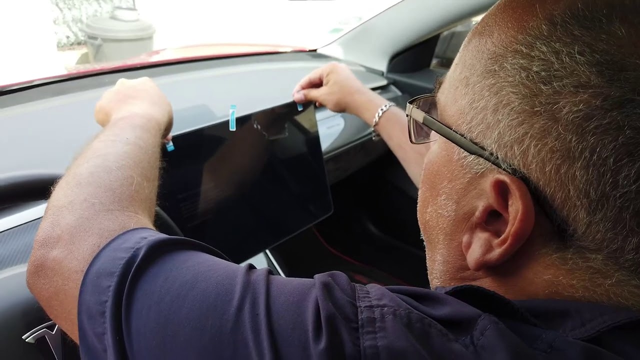 Verre de protection écran central avec guide d'installation pour Tesla Model  3 et Y