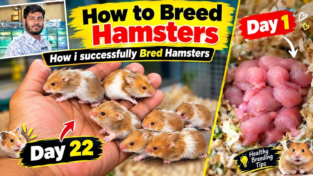 How to Breed Hamsters Successfully 🐹 | Day 1 to Day 22 Baby Hamster Growth Journey! 😍