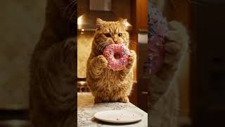 Fat Cat Vs. Gravity! 🍩😂 (Epic Fall) #Shorts #CatMemes