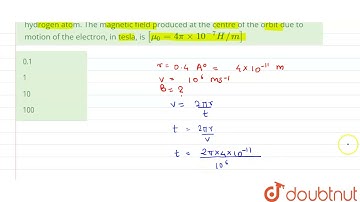 An electron revolves in a circle of radius 0.4A^(0) ith a speed of 10^6 ms^(-1) in a hydrogen at...