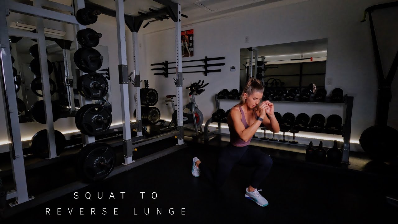 Bodyweight Squat to Reverse Lunge - YouTube