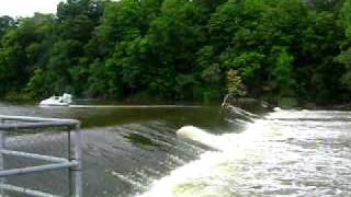 Beachcraft hovercraft over the dam