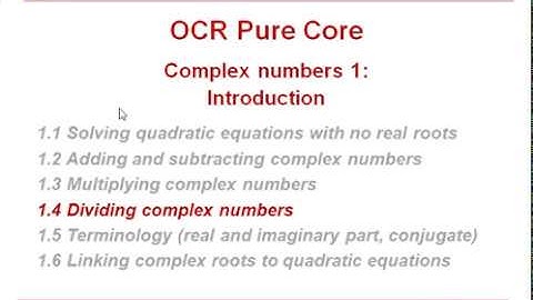 OCR Pure Core: Complex numbers 1-4