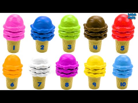 ICE CREAM|Learn Numbers from 1 to 10|Super Baby Colors ice cream| Colors and Numbers for kids