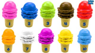 ICE CREAM|Learn Numbers from 1 to 10|Super Baby Colors ice cream| Colors and Numbers for kids