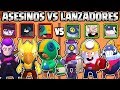 ASESINOS VS LANZADORES | CROW, LEON Y MORTIS VS DYNAMIKE, TICK Y BARLEY | BRAWL STARS