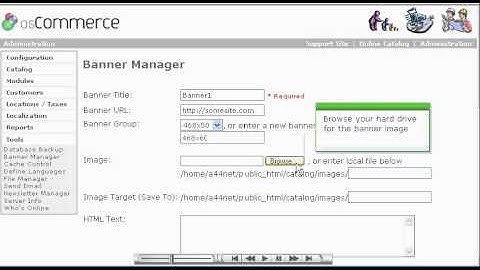 Managing banners in osCommerce