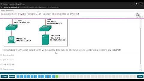 CCNA 1 v7 Módulo 4-7 Exámen de Conceptos Ethernet 100%