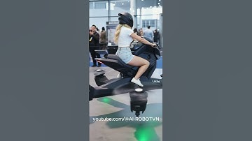 Girl Rides a Real Hoverbike at China Expo 2025! #robot #futureflying #futuristictech #drone
