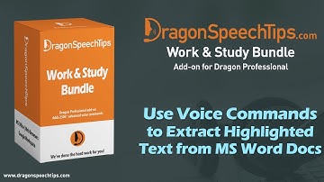 Dragon Professional MS Word voice commands | Extract highlighted text from a Word document by voice.