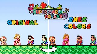 Super Mario Advance: SMB2||Original Vs. SNES Colors MOD||Game Boy Advance