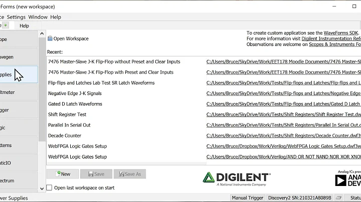 Analog Discovery 2 & Waveforms Software First Time Running