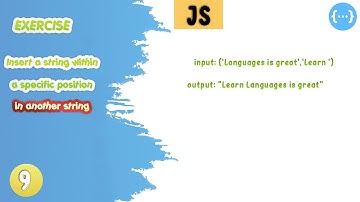 Insert a string within a specific position in another string |Javascript Exercise | practise code