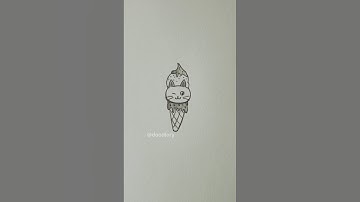 Sub Request 30: How to Draw Cute Ice cream Kitty 🐱🍦#easy #cute #drawing #tutorial #art #fypシ