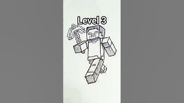 How to draw Steve in different level #shorts #anime #drawing #minecraft