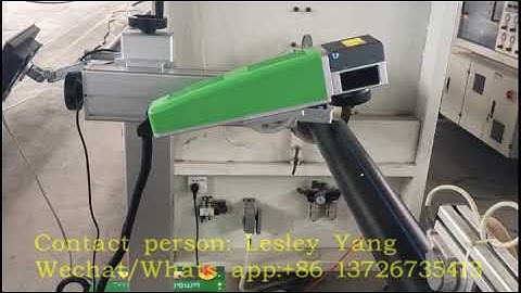 Online  Flying Fiber Laser Marker for PE pipe