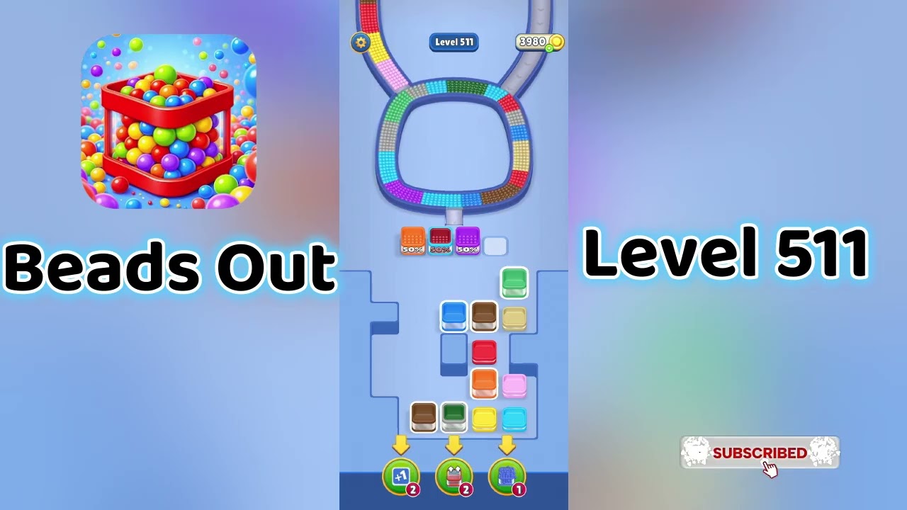 Puzzle　511MS 🎮 Beads Out Level 511 Walkthrough 🧩 | Tricky Bead Puzzle