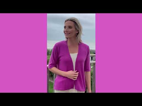 SS24 Hallie Lightweight Cashmere Cardigan in Sweetie