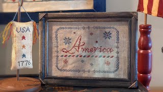 Styling Decorating with Americana Patriotic Cross Stitch